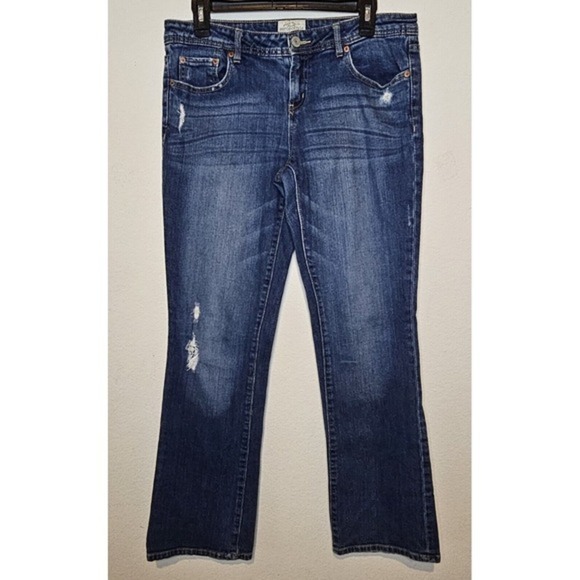 Aeropostale Jeans Chelsea Bootcut Distressed Denim Blue Juniors Size 11 / 12‎ - Picture 1 of 7